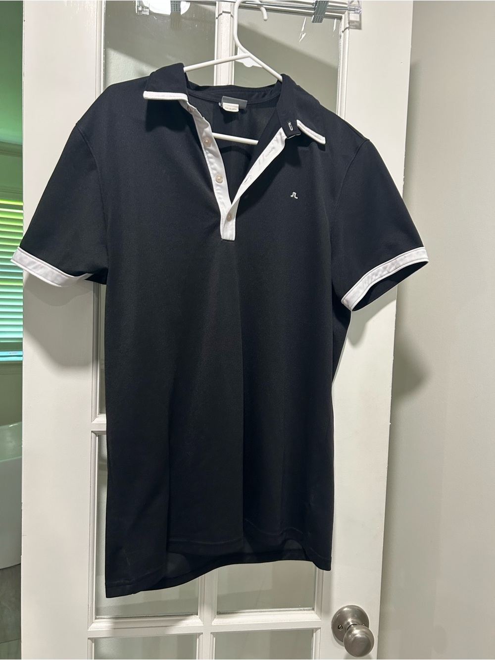 J.Lindeberg Black Polo with White Trim - Men's